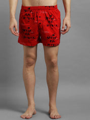 Kotty Men Red & Black Printed Boxer