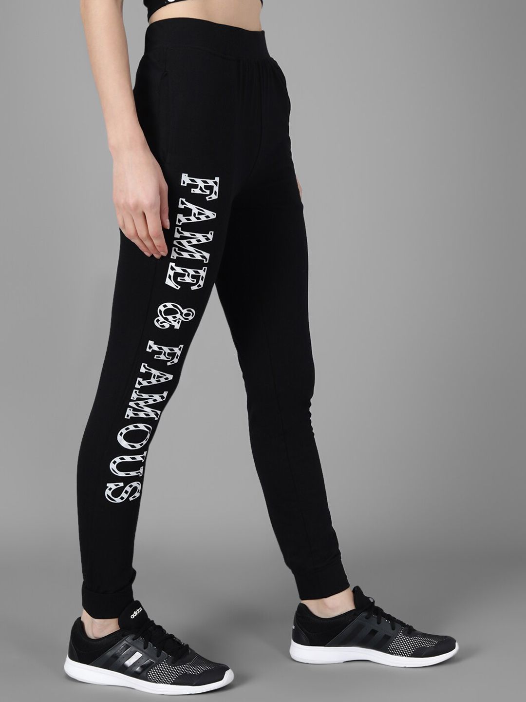 Kotty Women Black & White Printed Joggers