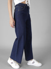 Kotty Women Blue Flared High-Rise Clean Look Jeans