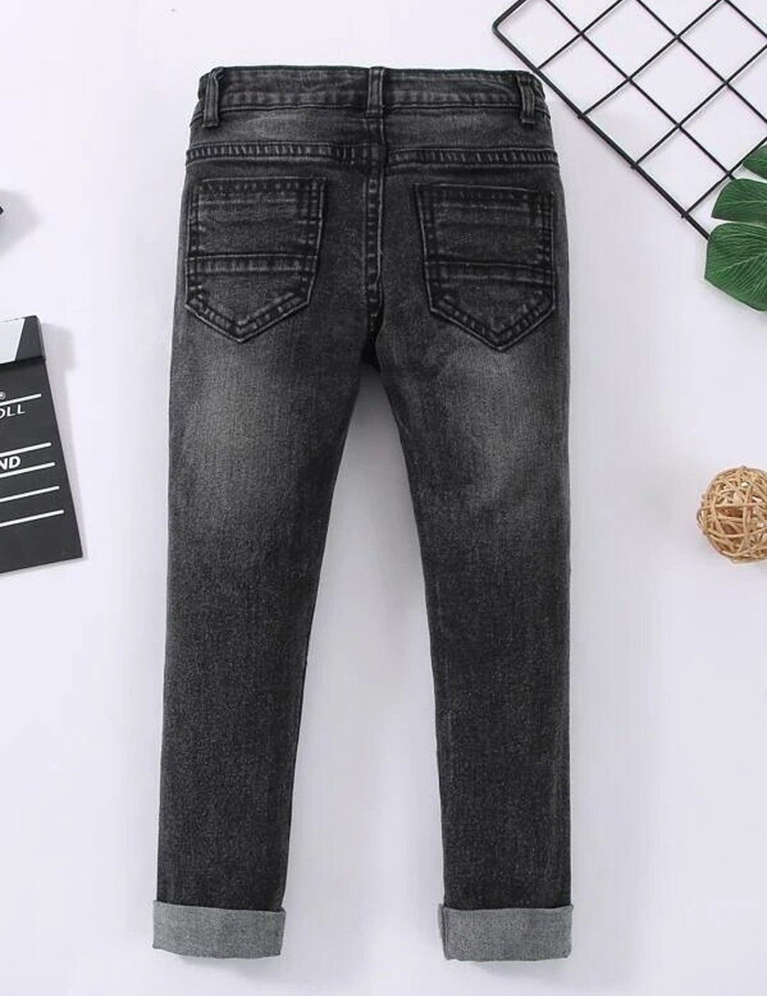 Kotty Boys Black Jean Straight Fit Light Fade Jeans