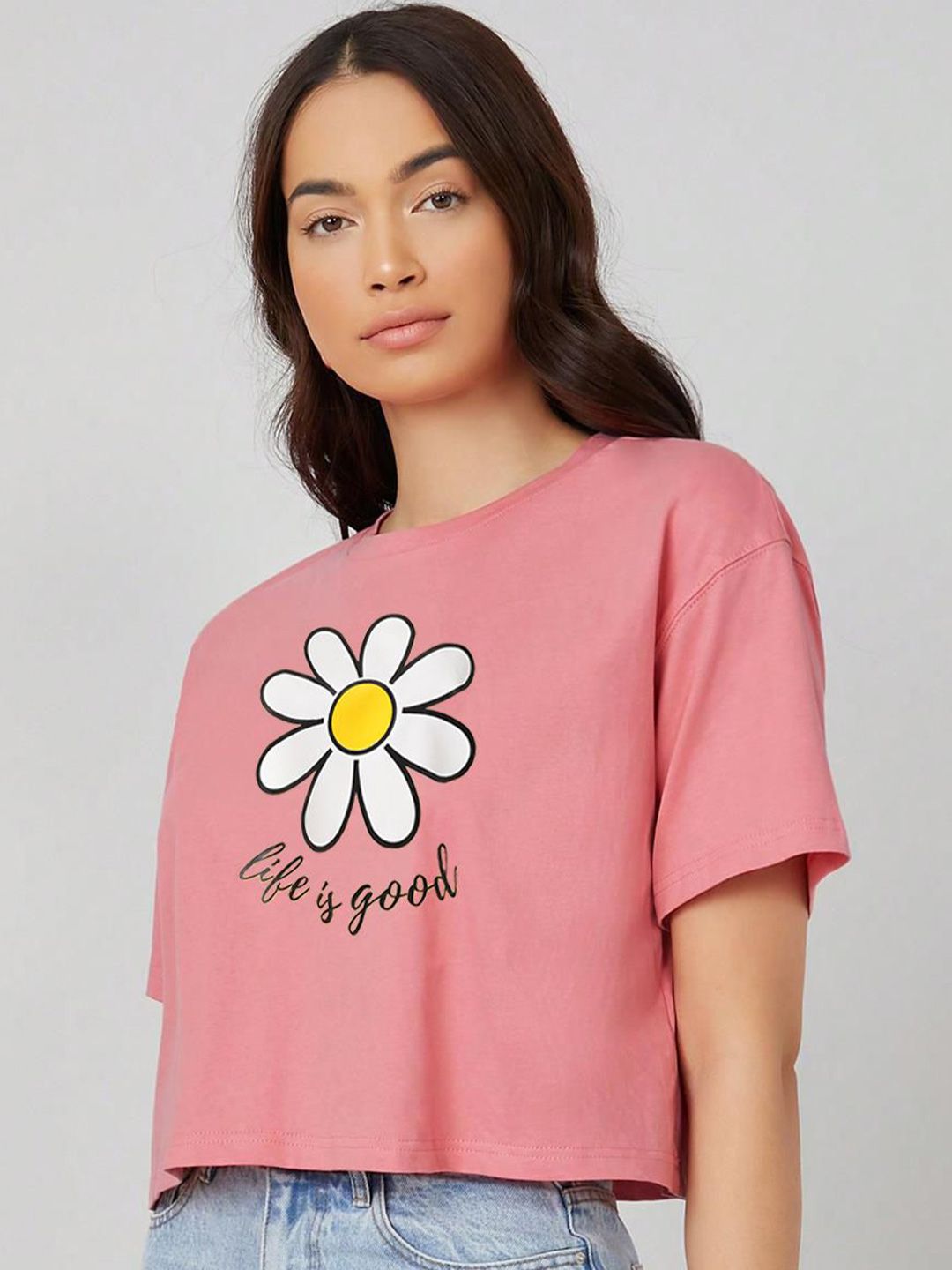 Kotty Women Graphic Printed Round Neck T-shirt