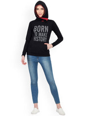 Kotty Women Black Printed Sweatshirt 