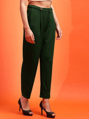 Kotty Women Relaxed High-Rise Easy Wash Pleated Peg Trousers