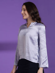 KOTTY BIZwear V-Neck Long Sleeves Satin Top