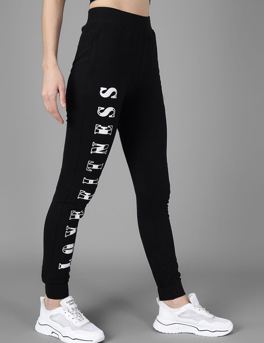 Kotty Women Black & White Printed Joggers