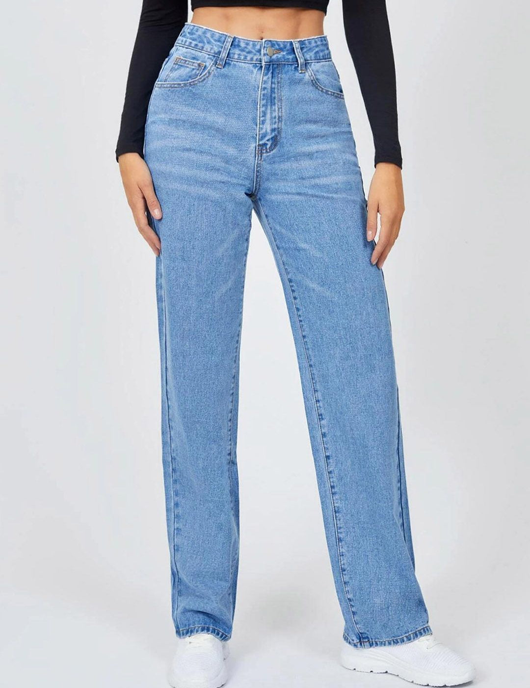 Kotty Women Jean Straight Fit High-Rise Light Fade Stretchable Jeans