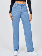 Kotty Women Jean Straight Fit High-Rise Light Fade Stretchable Jeans