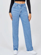 Kotty Women Jean Straight Fit High-Rise Light Fade Stretchable Jeans