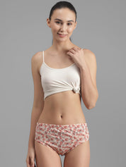 Kotty Women Off White & Pink Printed Hipster Briefs KTTWOMENSPANTY377