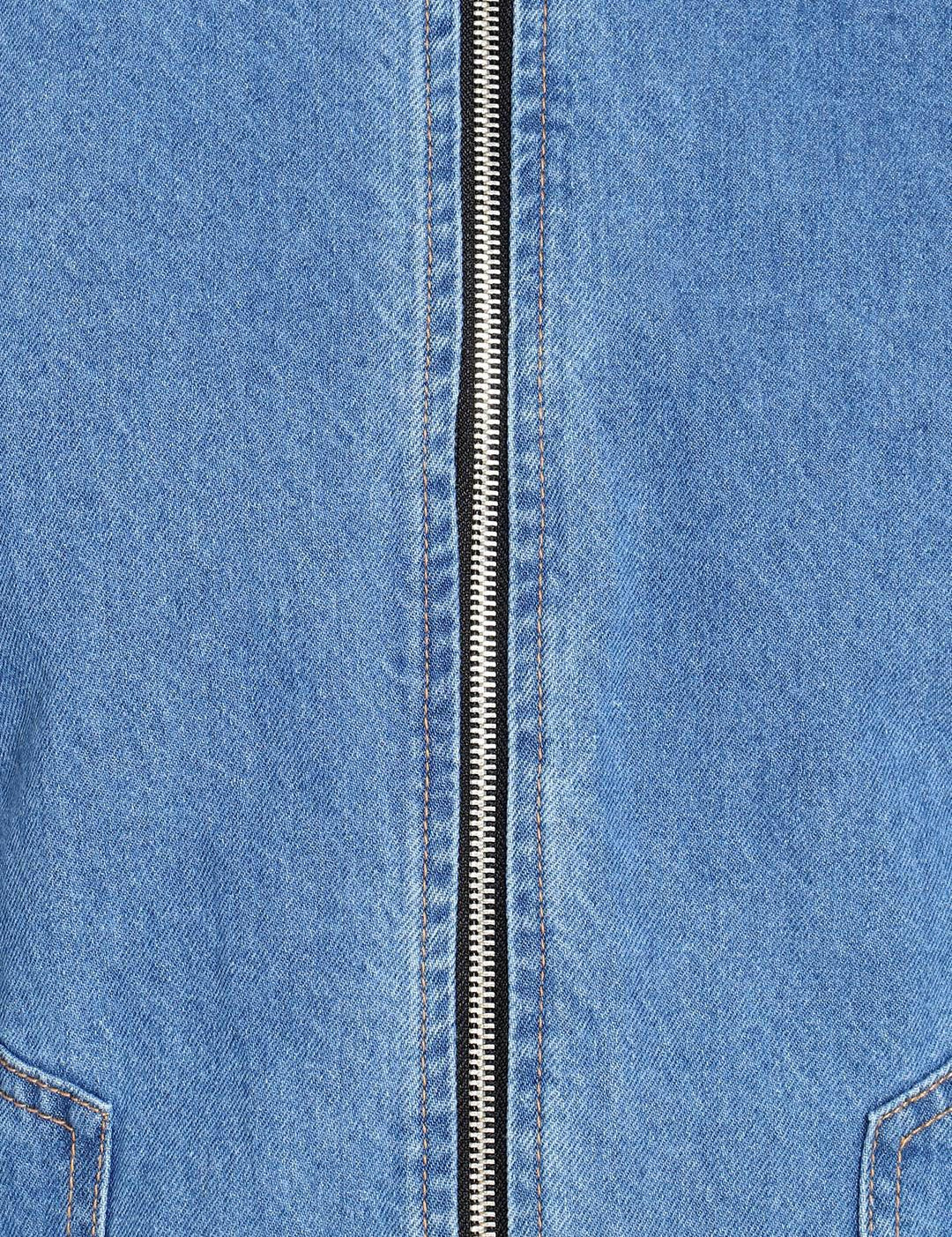 Kotty Men Blue Printed Biker Jacket