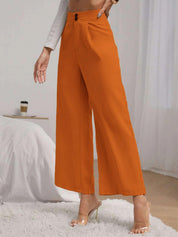 KOTTY BIZwear Women Yellow Relaxed Straight Fit High-Rise Easy Wash Pleated Trousers