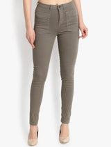 Kotty Women Taupe Skinny Fit High-Rise Clean Look Jeans