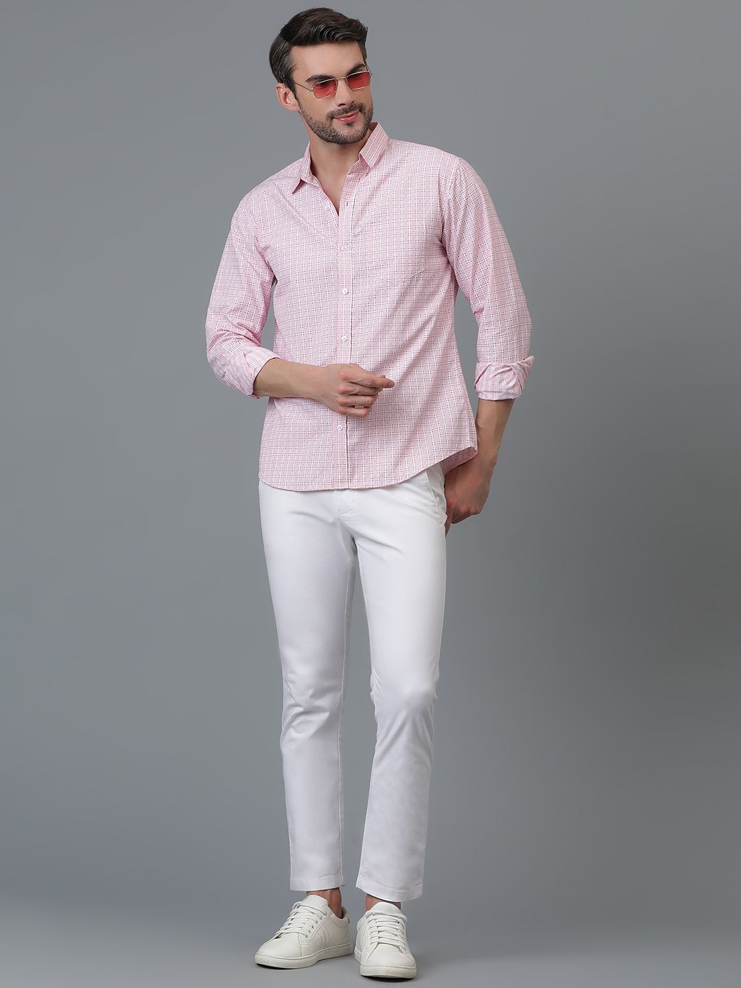 Kotty New Checked Spread Collar Shirt