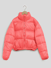 Kotty Mock Collar Crop Puffer Jacket