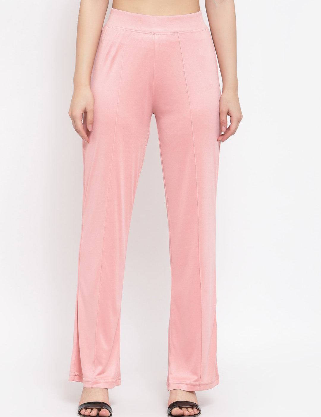 Kotty Women Pink Flared High-Rise Bootcut Trousers