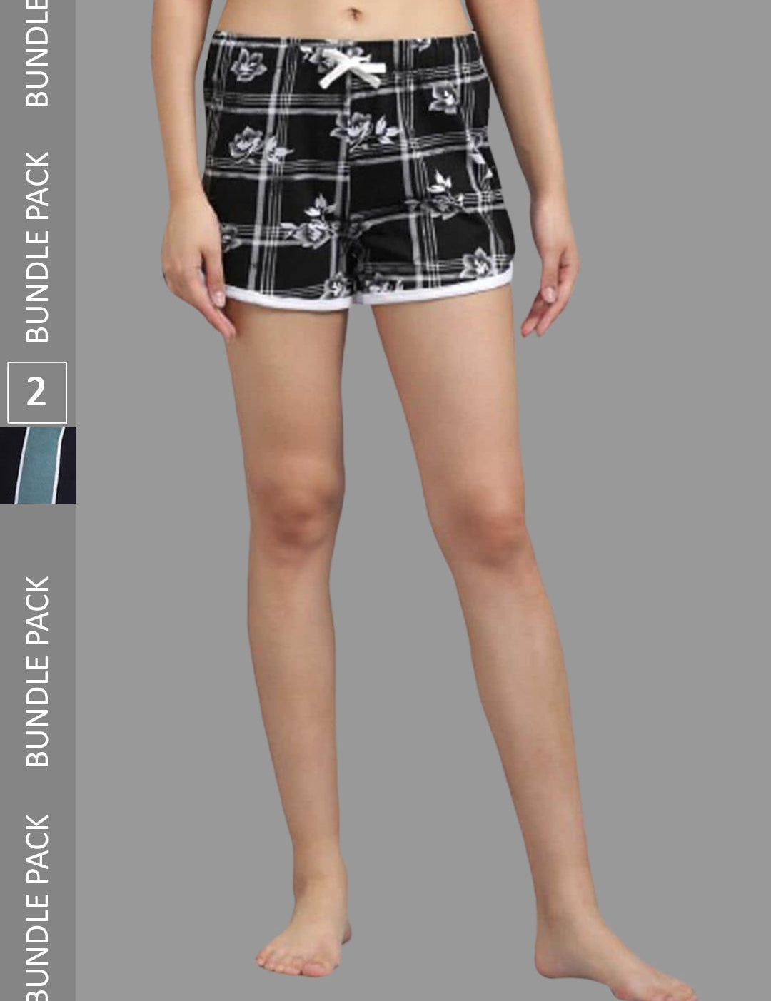 Kotty Pack of 2 Women Graphic Printed Low-Rise Gym Shorts