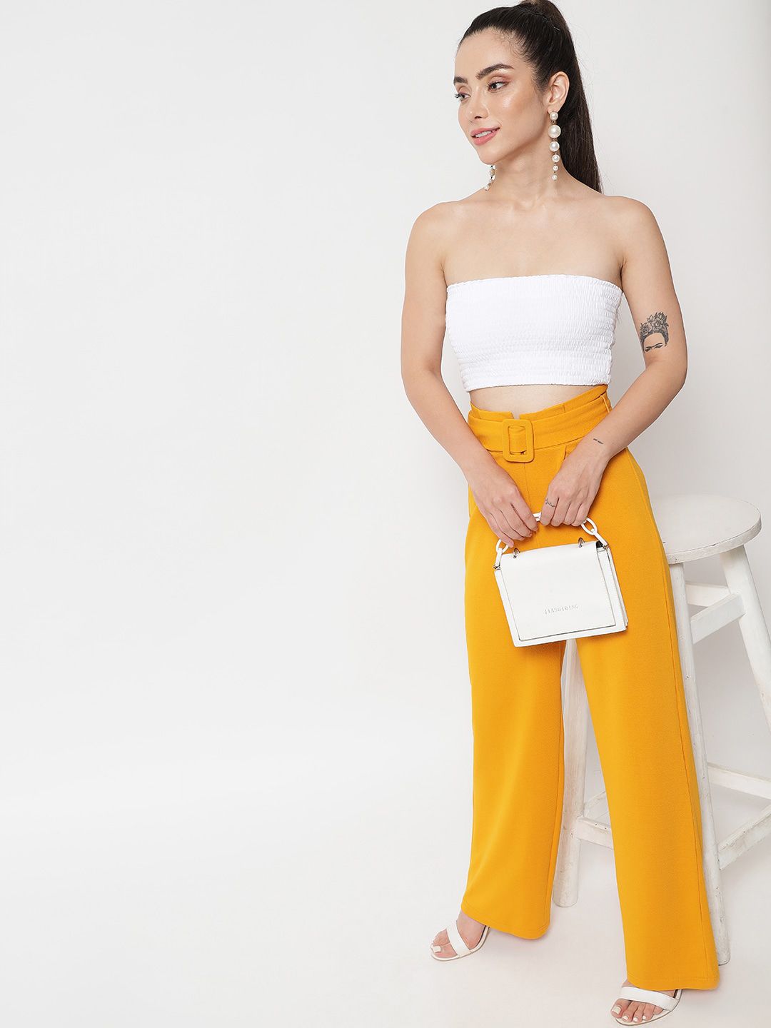 KOTTY BIZwear Women Pack Of 2 Relaxed High-Rise Straight Fit Easy Wash Pleated Trousers