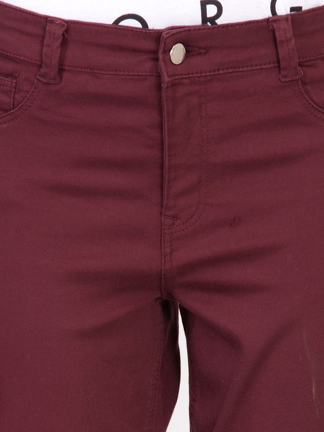 Kotty Women Maroon Skinny Fit High-Rise Clean Look Stretchable Jeans