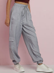 Kotty Women Relaxed High-Rise Easy Wash Cargo Joggers 