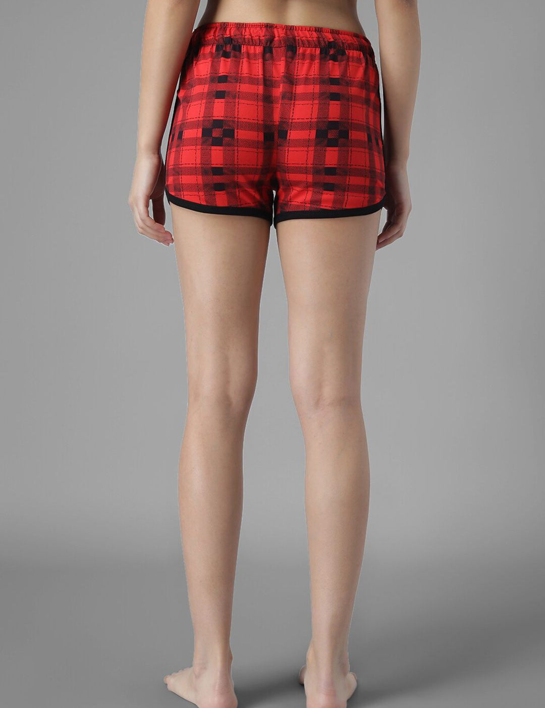 Kotty Women Checked Regular Fit Low-Rise Sports Shorts