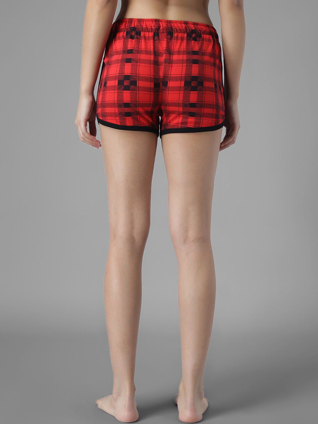 Kotty Women Checked Regular Fit Low-Rise Sports Shorts
