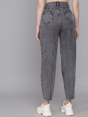 Kotty Women Straight Fit High-Rise Heavy Fade Stretchable Jeans
