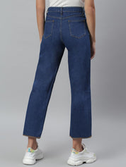 Kotty Women Blue Flared High-Rise Clean Look Jeans