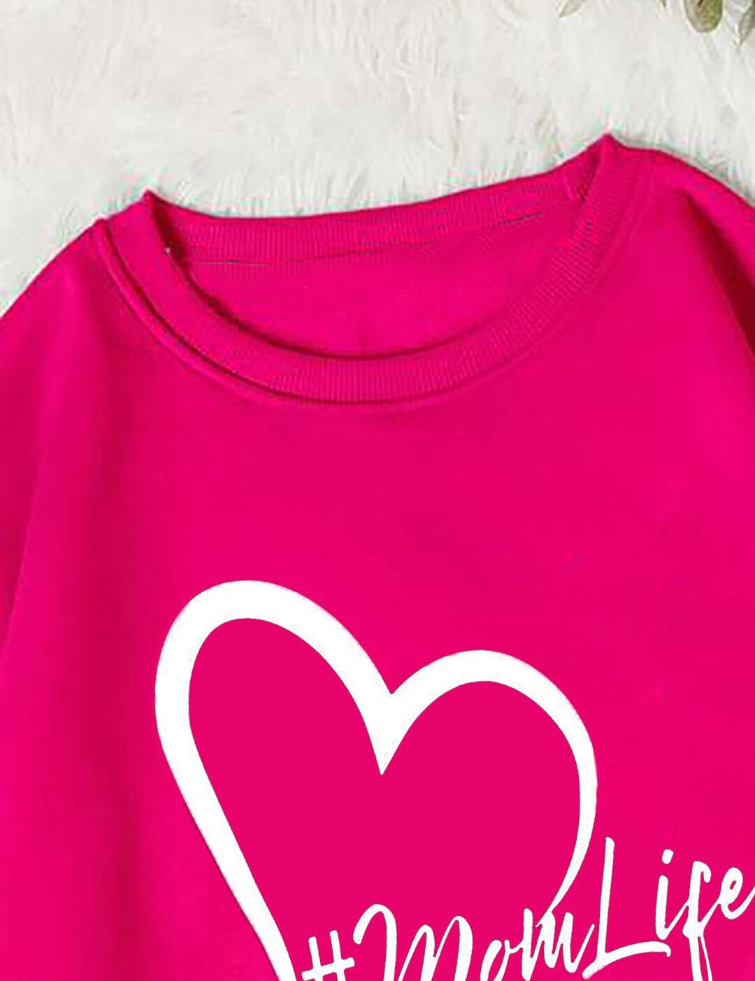 Kotty Pink Typographic Printed Fleece Sweatshirt