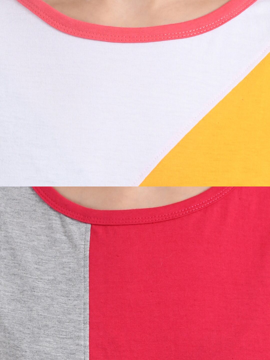 Kotty Women Pack Of 2 Colourblocked Round Neck T-shirts