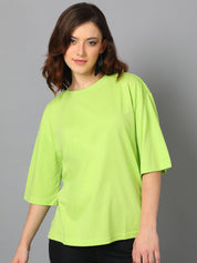Kotty Round Neck Drop-Shoulder Sleeves Oversized T-shirt