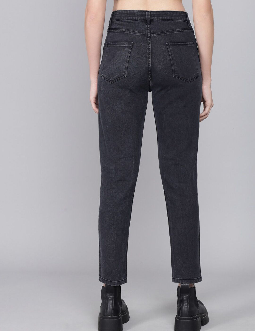 Kotty Women Black Skinny Fit High-Rise Mildly Distressed Jeans