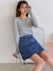 Kotty Denim A-Line Mini A-Line Skirt