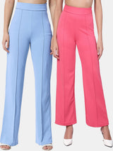Kotty Women Pack Of 2 Relaxed Straight Leg Easy Wash Straight Fit Parallel Trousers