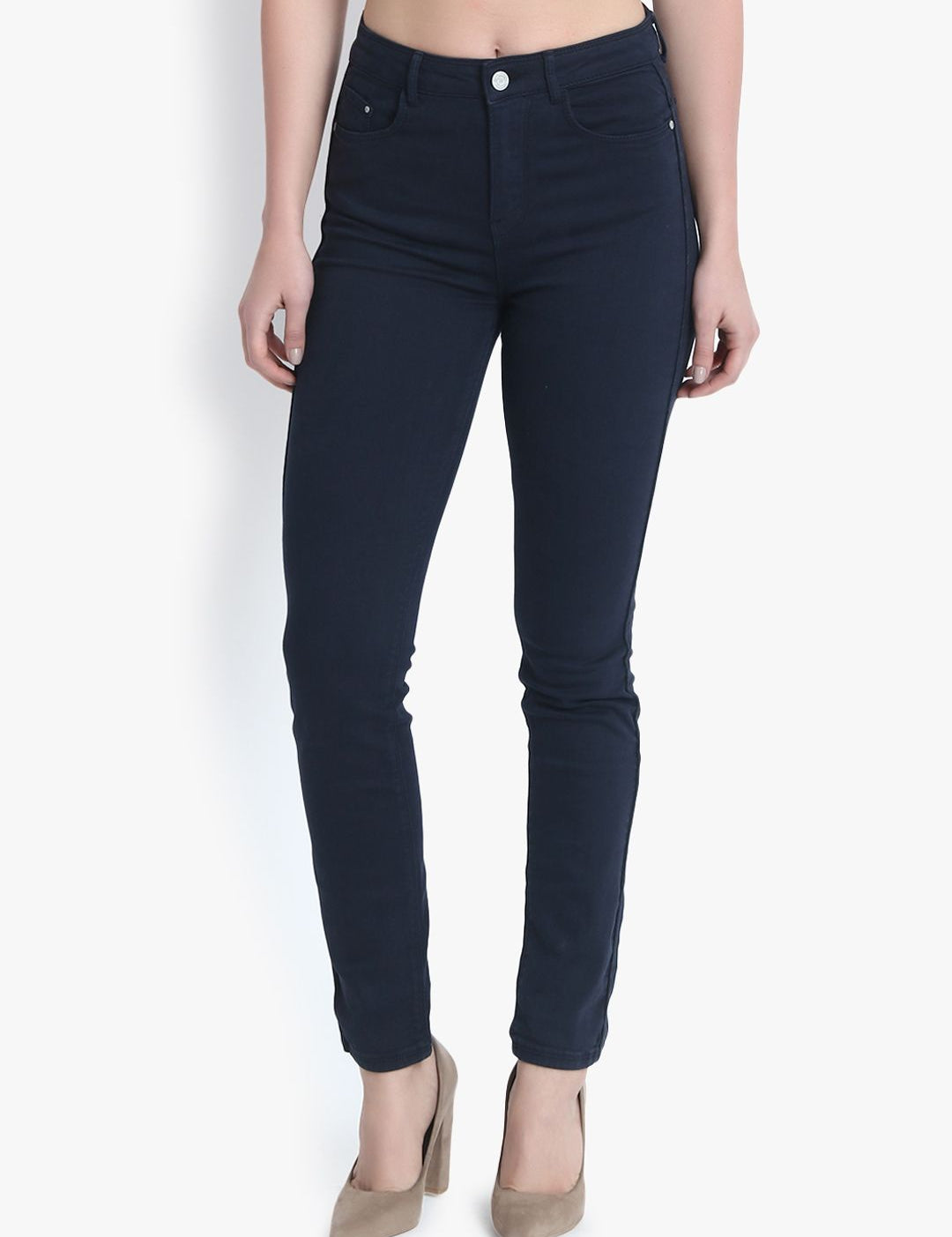 Kotty Women Navy Blue Skinny Fit High-Rise Clean Look Jeans