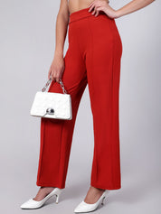 Kotty Women Pack Of 2 Straight Fit High-Rise Easy Wash Trousers