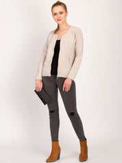 Kotty Women Pink Self Design Open Front Jacket