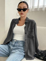 Kotty Black Modern Spread Collar Casual Shirt