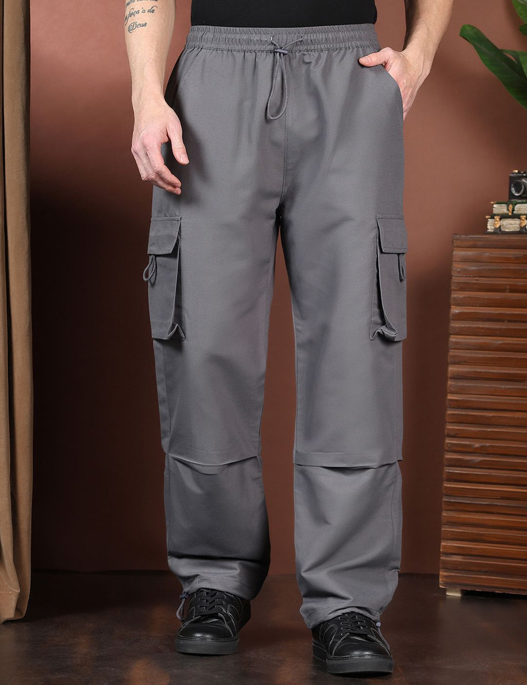 Kotty Men Relaxed Easy Wash Cargos Trousers