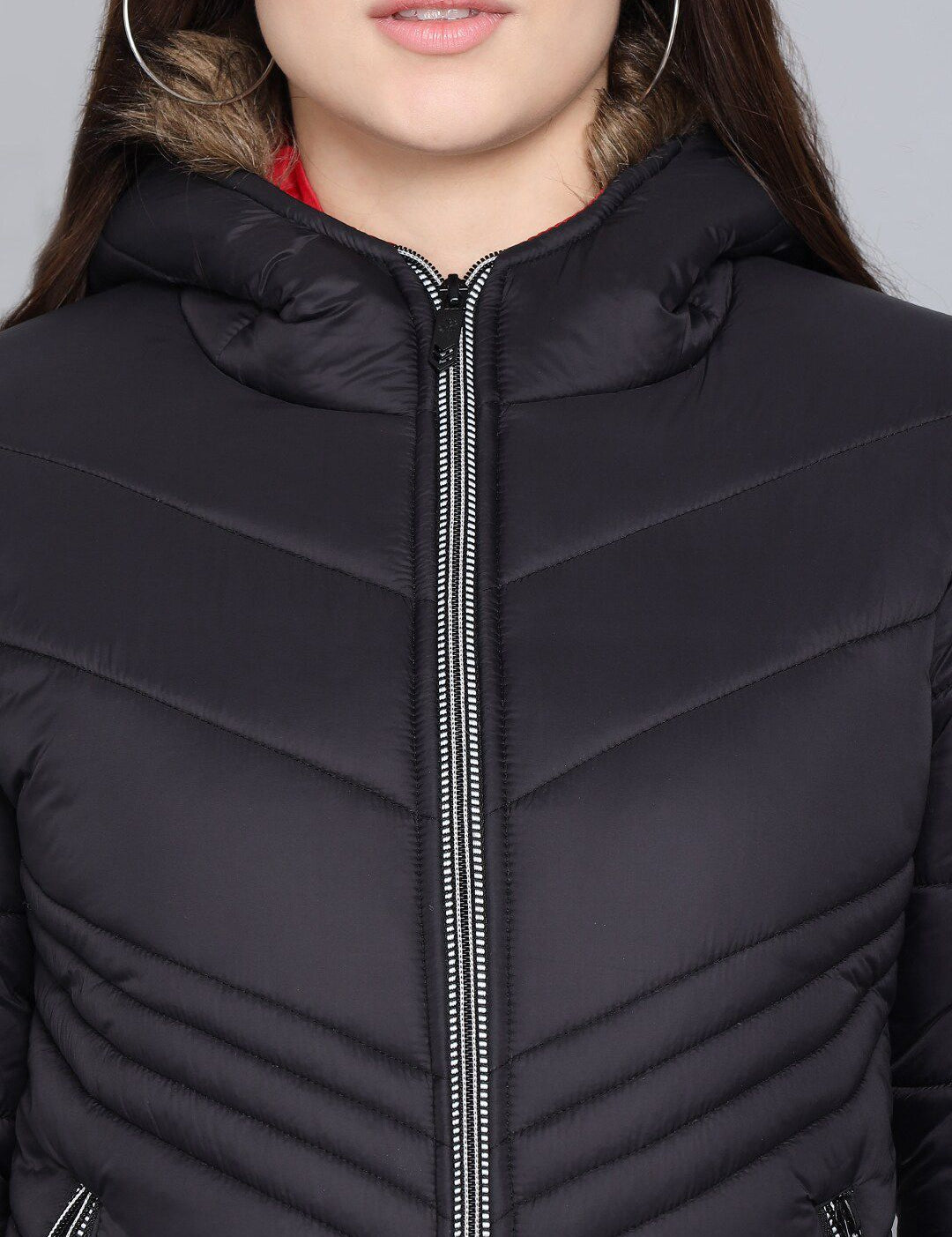 Kotty Women Black Solid Outdoor Puffer Jacket