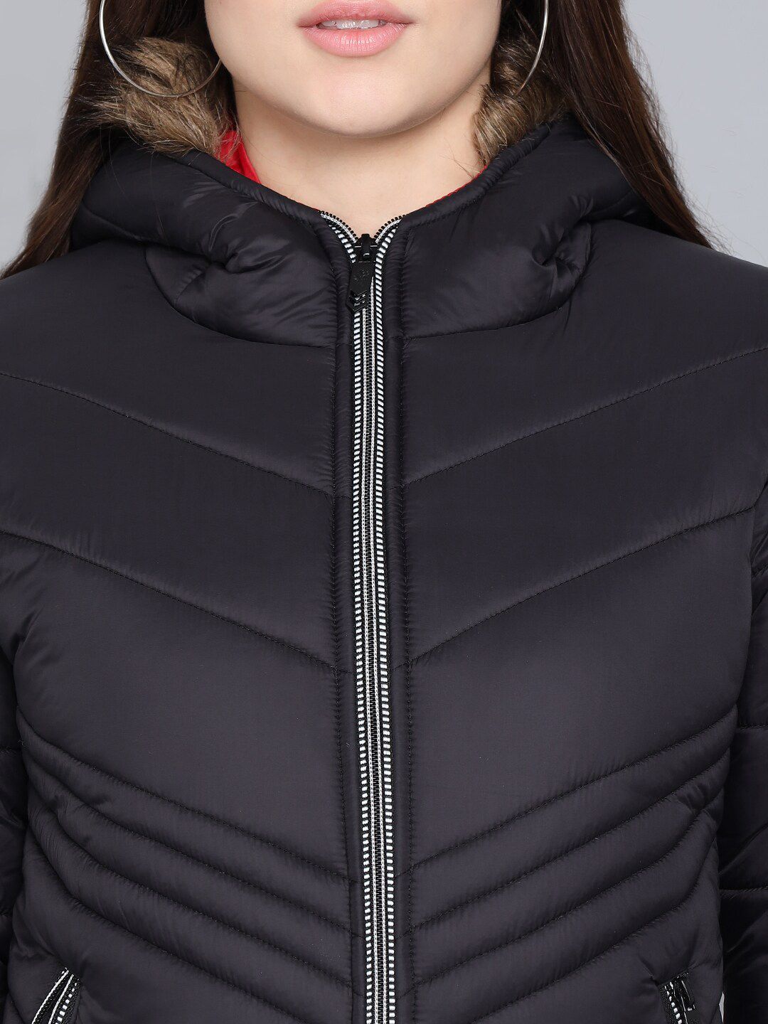 Kotty Women Black Solid Outdoor Puffer Jacket