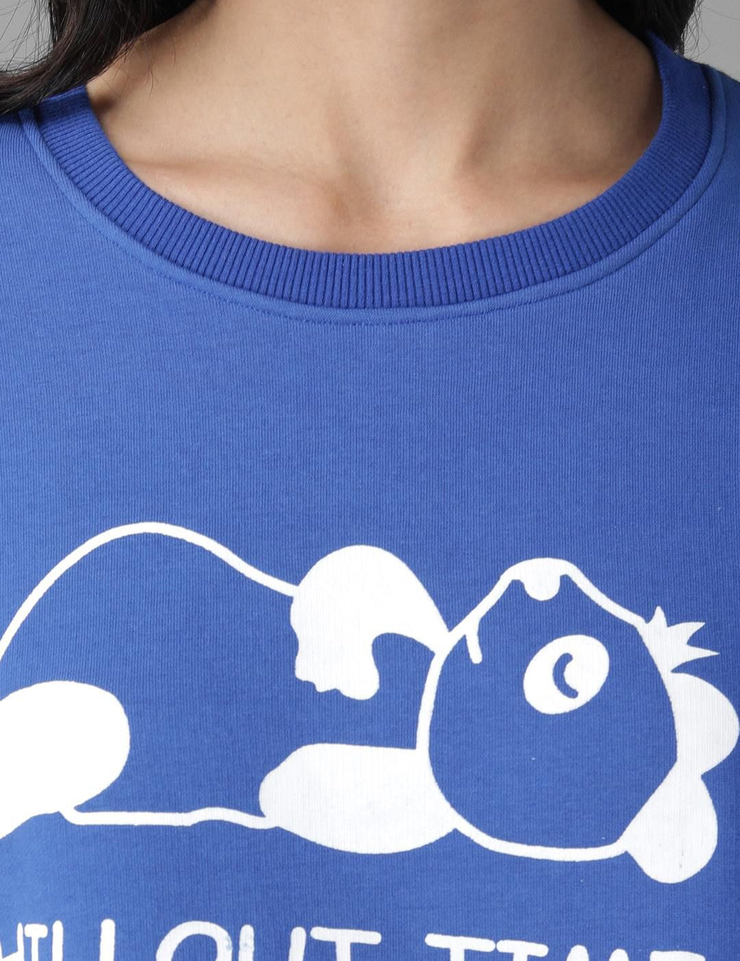 Kotty Women Blue Printed Sweatshirt