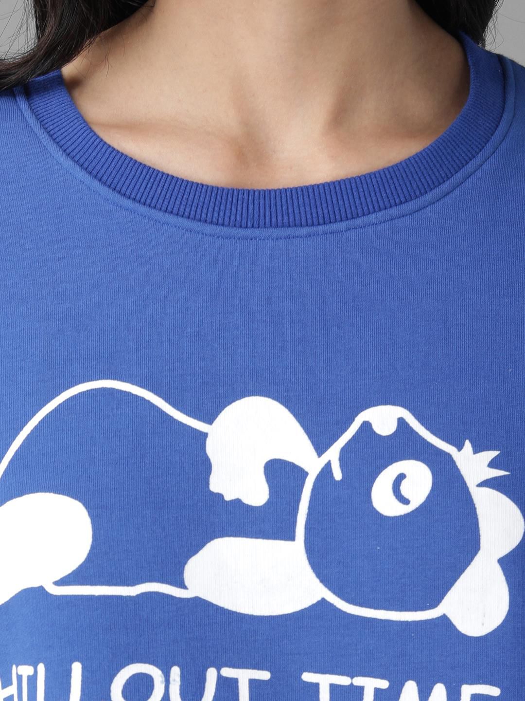 Kotty Women Blue Printed Sweatshirt