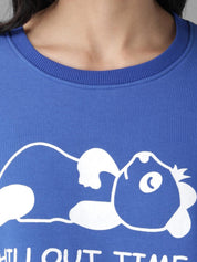 Kotty Women Blue Printed Sweatshirt