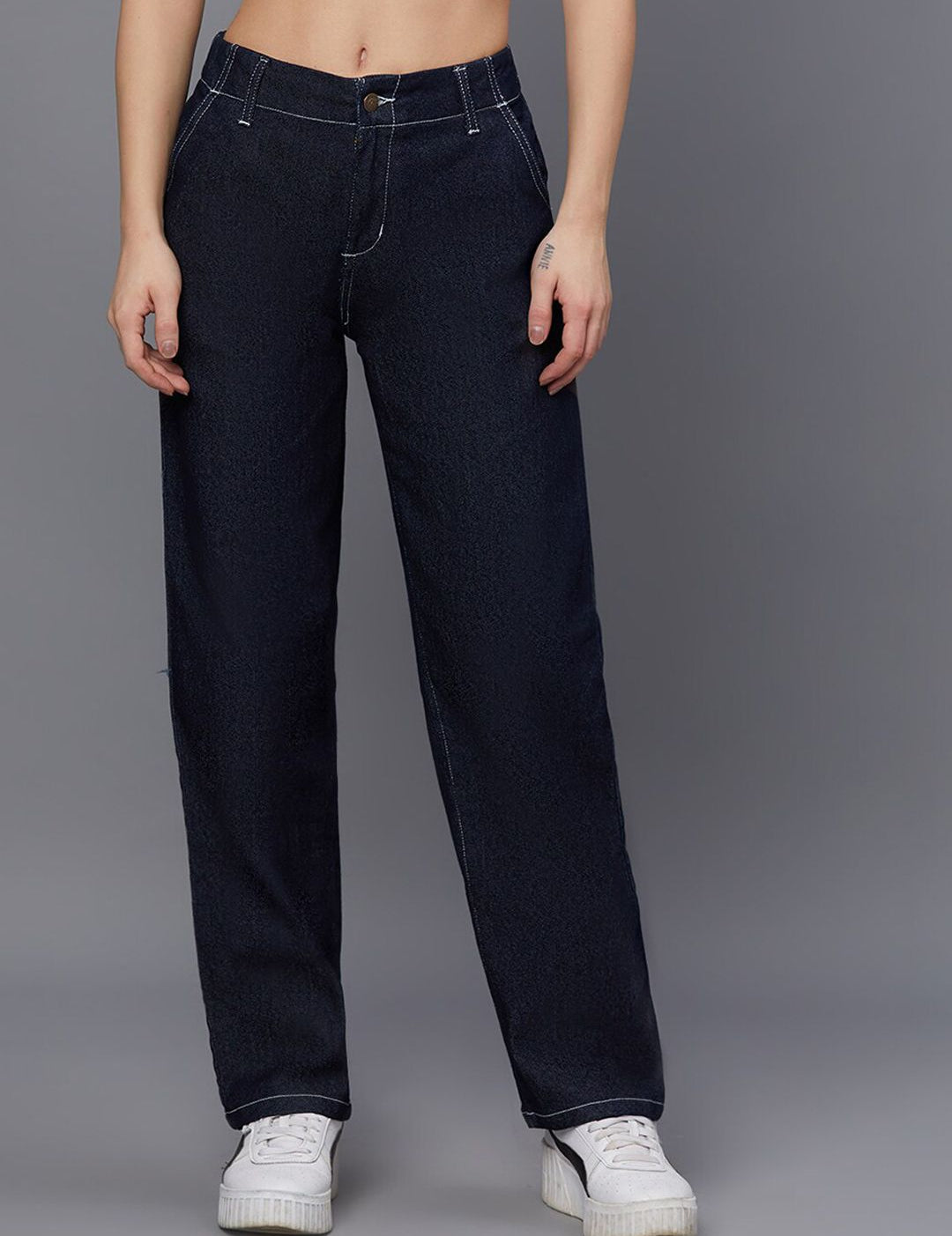 Kotty Women Blue Jean Straight Fit Stretchable Jeans