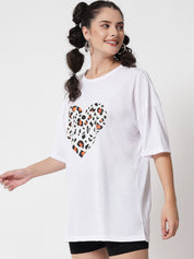 Kotty Animal Printed Loose Cotton T-shirt