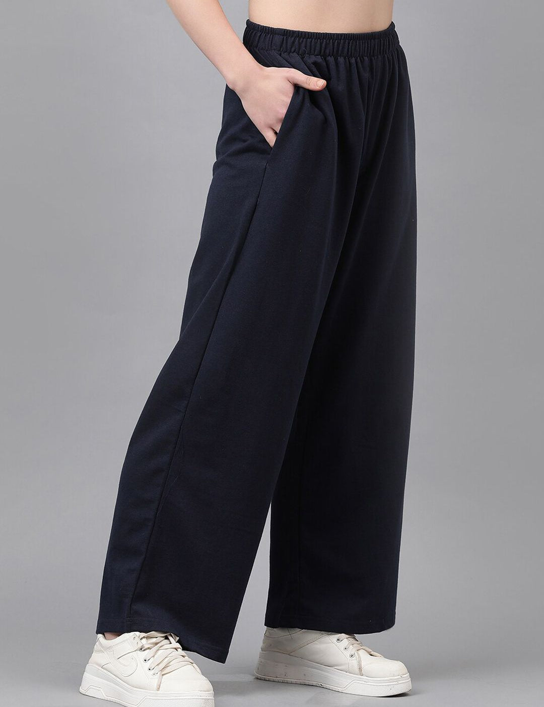 KOTTY Basics Women High-Rise Wide-Leg Track Pants