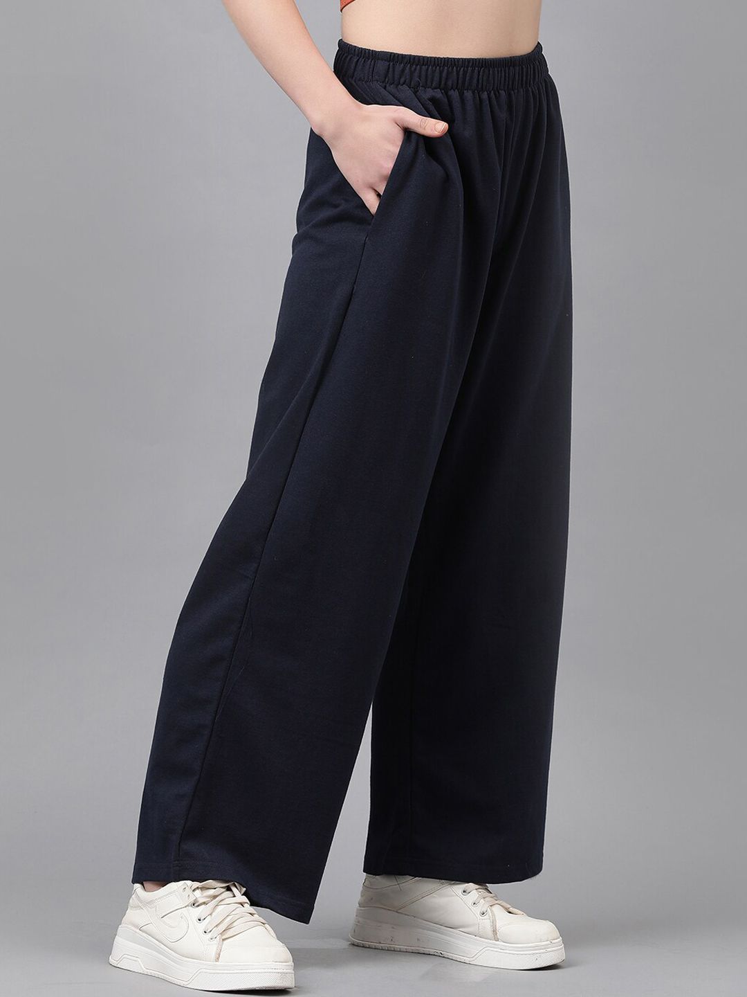 KOTTY Basics Women High-Rise Wide-Leg Track Pants