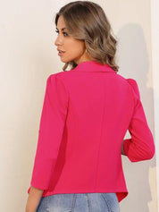 Kotty Pink Shawl Collar Open Front Jacket