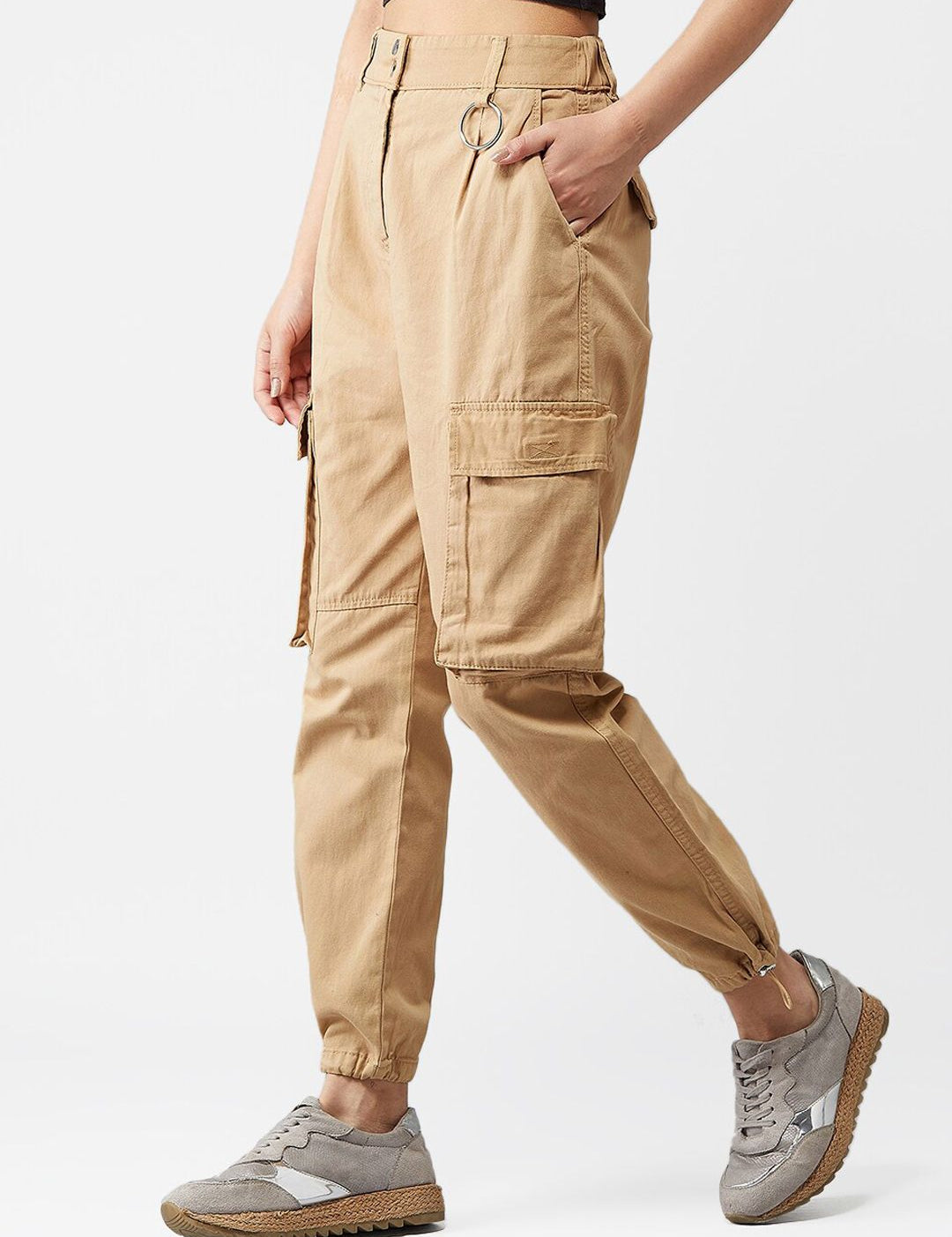 Kotty Women Beige Skinny Fit High-Rise Clean Look Jeans