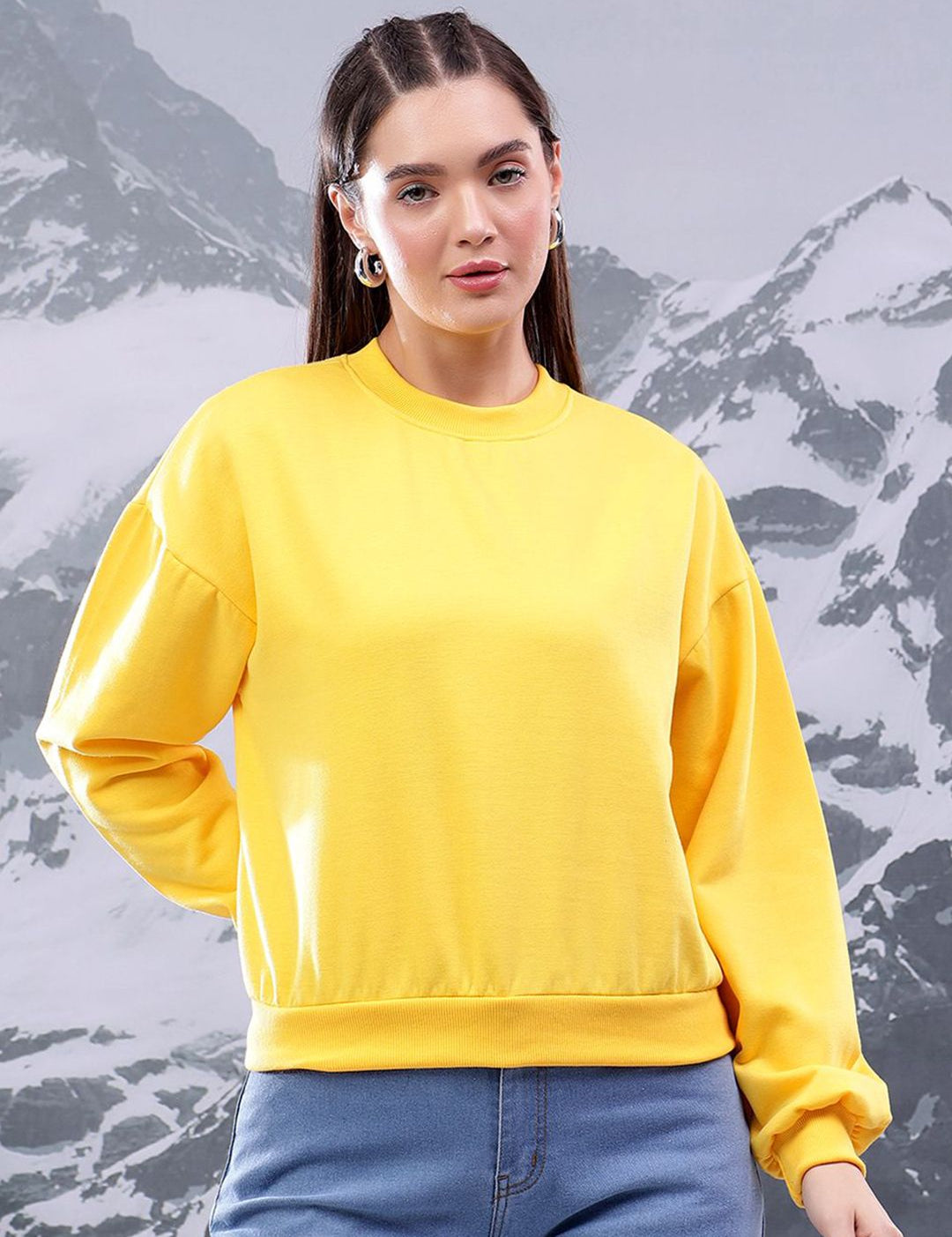 Kotty Women Long Sleeved Riibbed Sweatshirt